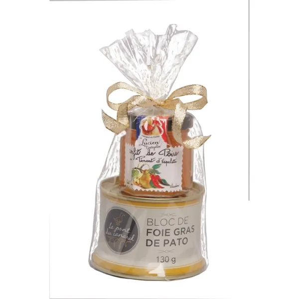 Pack Maridaje Foie compuesto por: 1 Bloc Foie Gras de Pato LEOPAUL 120 g. y 1 Confitura de Cebolla  ES IMPERFECT - 30 g.