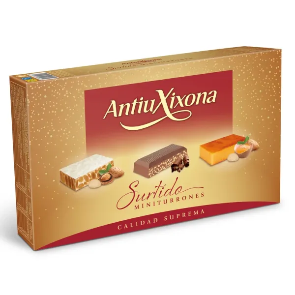 Estuche Surtido Mini Turrones ANTIU XIXONA Etiqueta Roja - 150 gr.