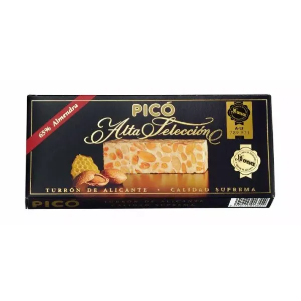 Estuche Turrón Alicante PICÓ ALTA SELECCIÓN 65% Almendra - 150 g.