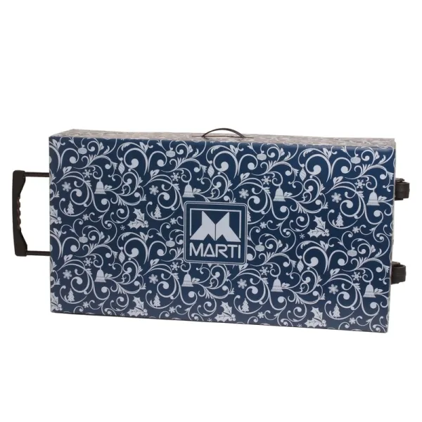 Caja navideña decorada con ruedas