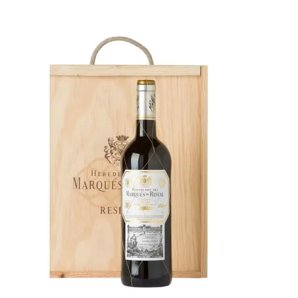 Caja Madera 3 botellas MARQUÉS DE RISCAL RESERVA