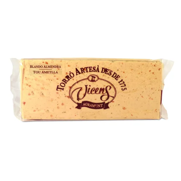 Tableta Turrón Artesano Agramunt VICENS Blando - 200 g.