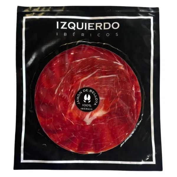 Plato Jamón Ibérico 100% Bellota IZQUIERDO Salamanca - Cortado por Maestros Jamoneros - 100 g.